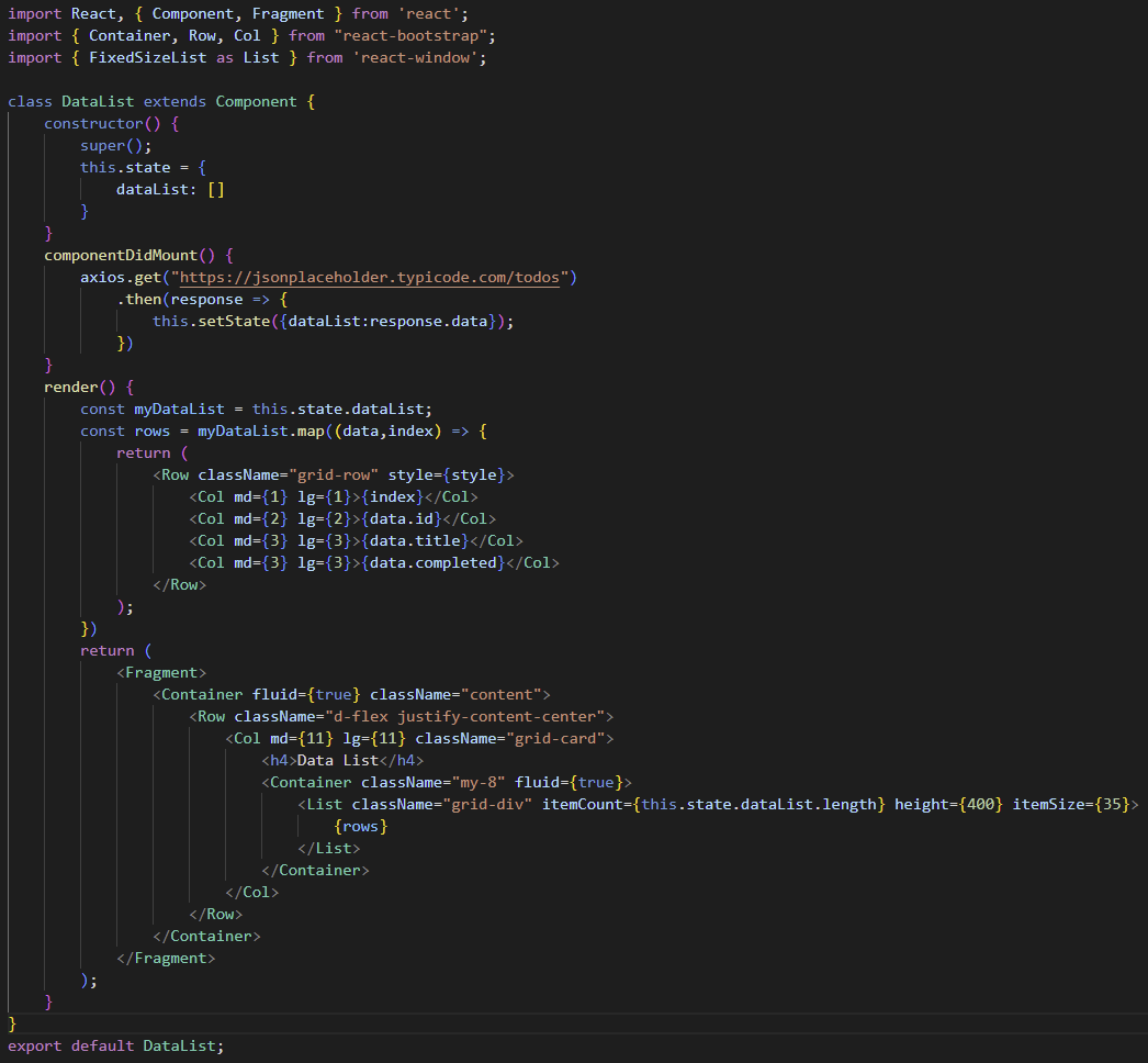 react optimization - how to use react window