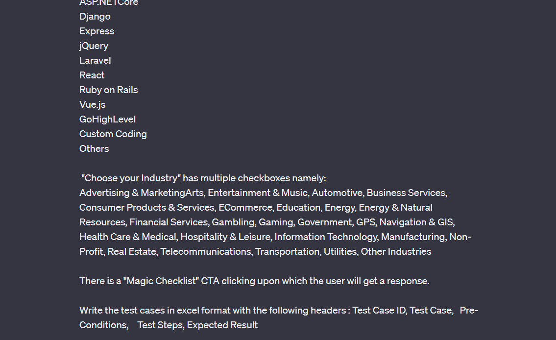 Test cases for the Magic Checklist (part 2)