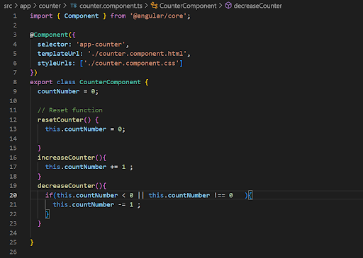 angular tailwindcss tutorial- adding counter component