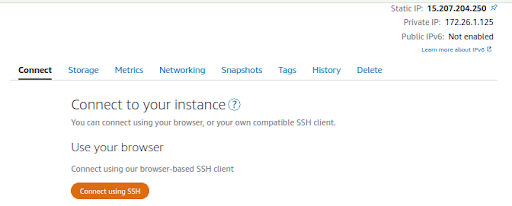 Amazon Lightsail- connect SSH