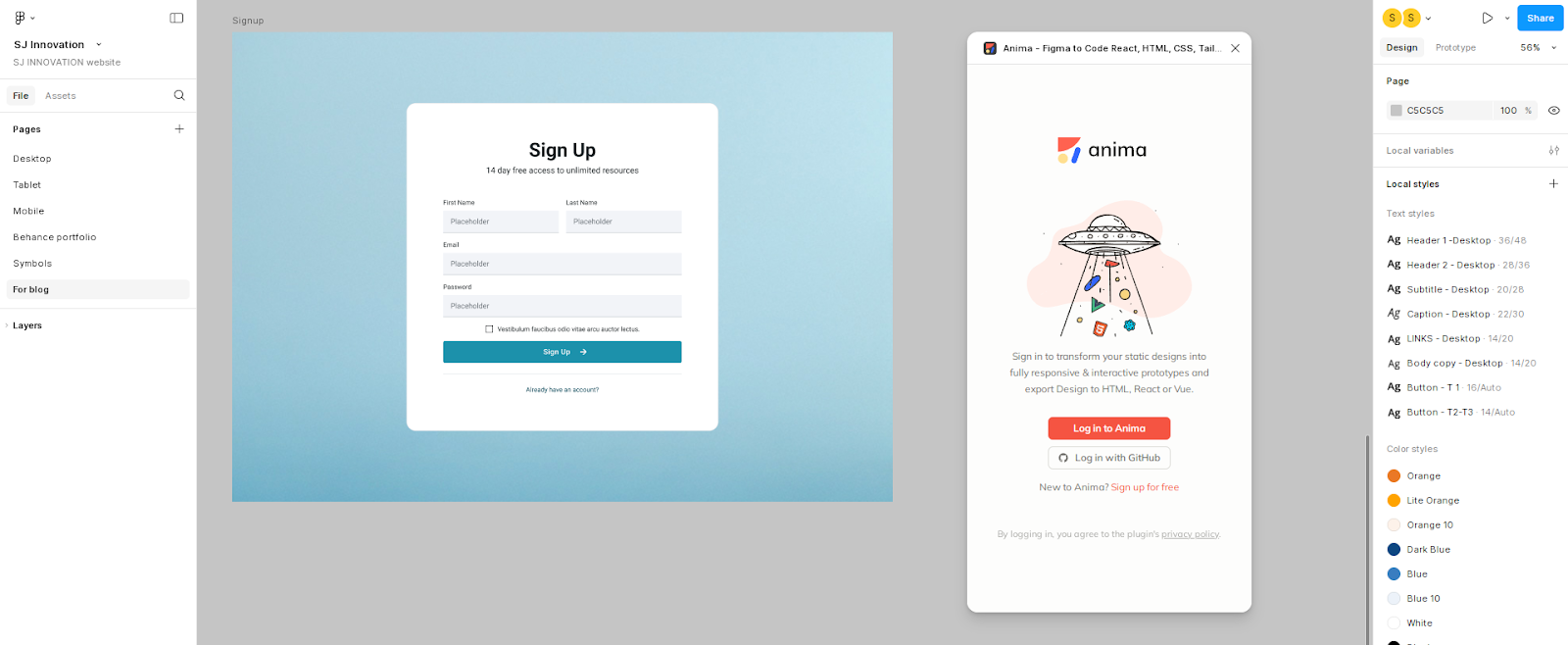 screenshot of how to activate Anima plugin